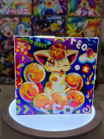 Vulpix CustomMade Pokemon Acrylic Crystal Block-10cm Handcrafted Gift for Collectors TCG PTCG-Pikachu Charizard Original Display Art