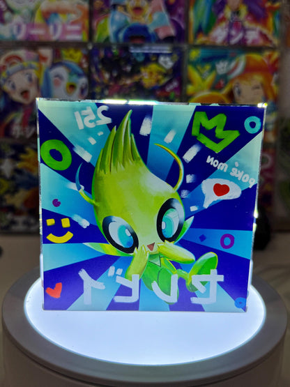 Celebi CustomMade Pokemon Acrylic Crystal Block-10cm Handcrafted Gift for Collectors TCG PTCG-Pikachu Charizard Original Display Art