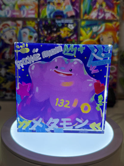 Ditto CustomMade Pokemon Acrylic Crystal Block-10cm Handcrafted Gift for Collectors TCG PTCG-Pikachu Charizard Original Display Art