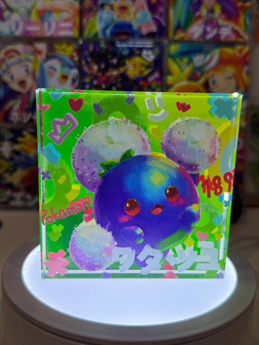 Jumpluff CustomMade Pokemon Acrylic Crystal Block-10cm Handcrafted Gift for Collectors TCG PTCG-Pikachu Charizard Original Display Art