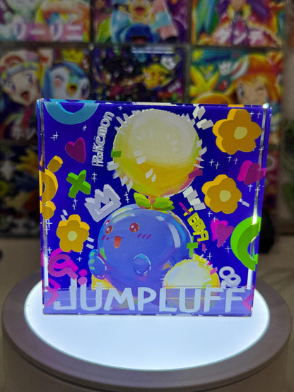Jumpluff CustomMade Pokemon Acrylic Crystal Block-10cm Handcrafted Gift for Collectors TCG PTCG-Pikachu Charizard Original Display Art