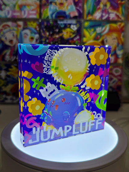 Jumpluff CustomMade Pokemon Acrylic Crystal Block-10cm Handcrafted Gift for Collectors TCG PTCG-Pikachu Charizard Original Display Art