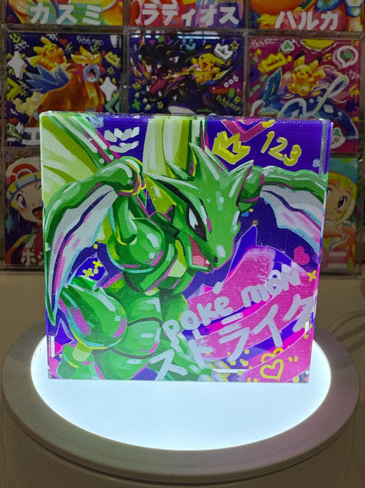 Scyther CustomMade Pokemon Acrylic Crystal Block-10cm Handcrafted Gift for Collectors TCG PTCG-Pikachu Charizard Original Display Art