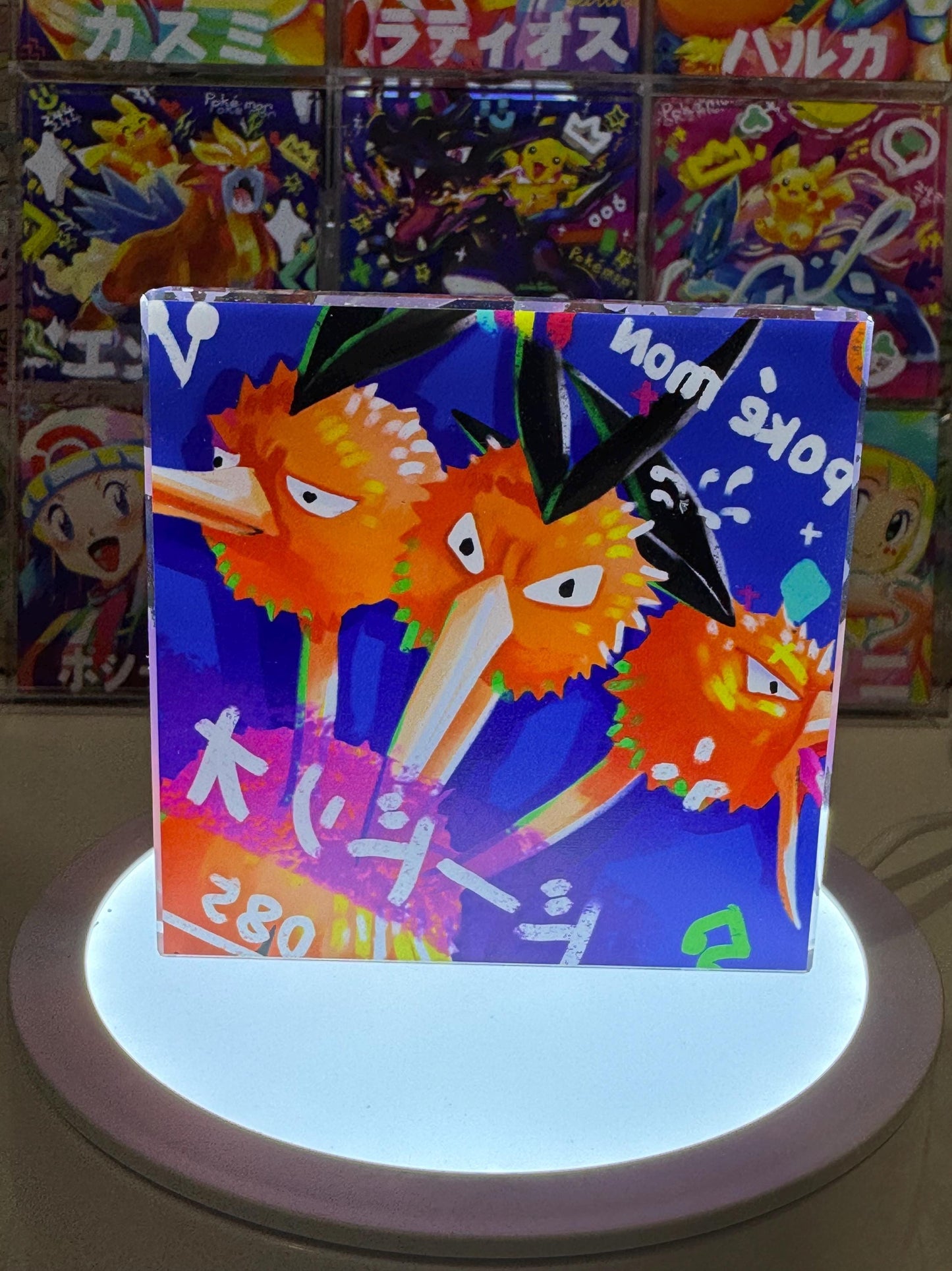 Dodrio CustomMade Pokemon Acrylic Crystal Block-10cm Handcrafted Gift for Collectors TCG PTCG-Pikachu Charizard Original Display Art