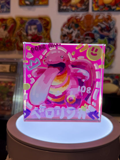 Lickitung CustomMade Pokemon Crystal Acrylic Block 10cmx10cmx1.5cm-Gift For him-Pokemon fan-Pokemon TCG PTCG-Pikachu Charizard Full Art