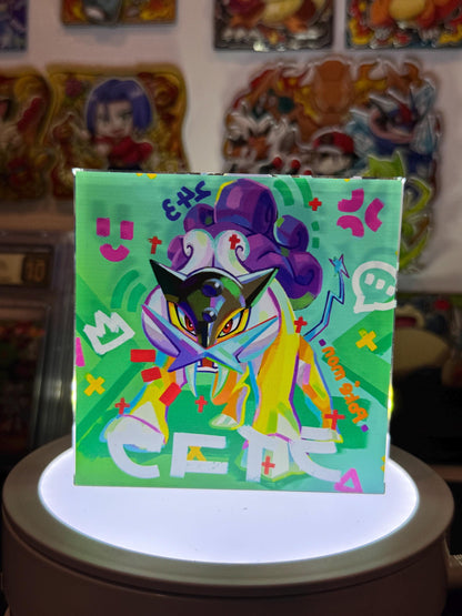 Raikou CustomMade Pokemon Crystal Acrylic Block 10cmx10cmx1.5cm-Gift For him-Pokemon fan-Pokemon TCG PTCG-Pikachu Charizard Full Art