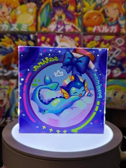 Vaporeon eevee CustomMade Pokemon Crystal Acrylic Block 10cmx10cmx1.5cm-Gift For him-Pokemon fan-Pokemon TCG PTCG-Pikachu Charizard Full Art