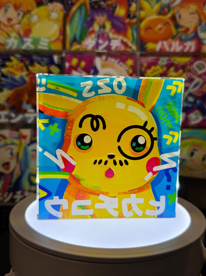 Pikachu CustomMade Pokemon Crystal Acrylic Block 10cmx10cmx1.5cm-Gift For him-Pokemon fan-Pokemon TCG PTCG-Pikachu Charizard Full Art