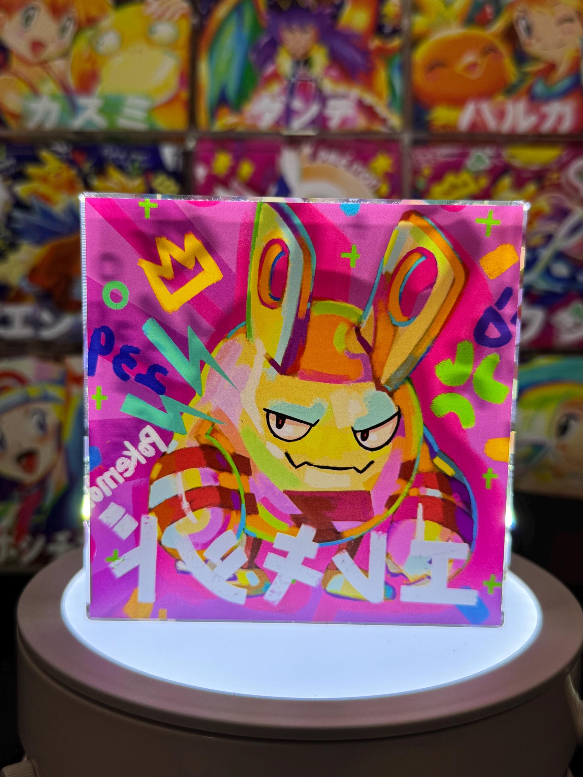 Electabuzz Evolution Chain CustomMade Pokemon Crystal Acrylic Block 10x10x1.5cm-Gift For him-Pokemon fan-Pokemon TCG PTCG Full Art