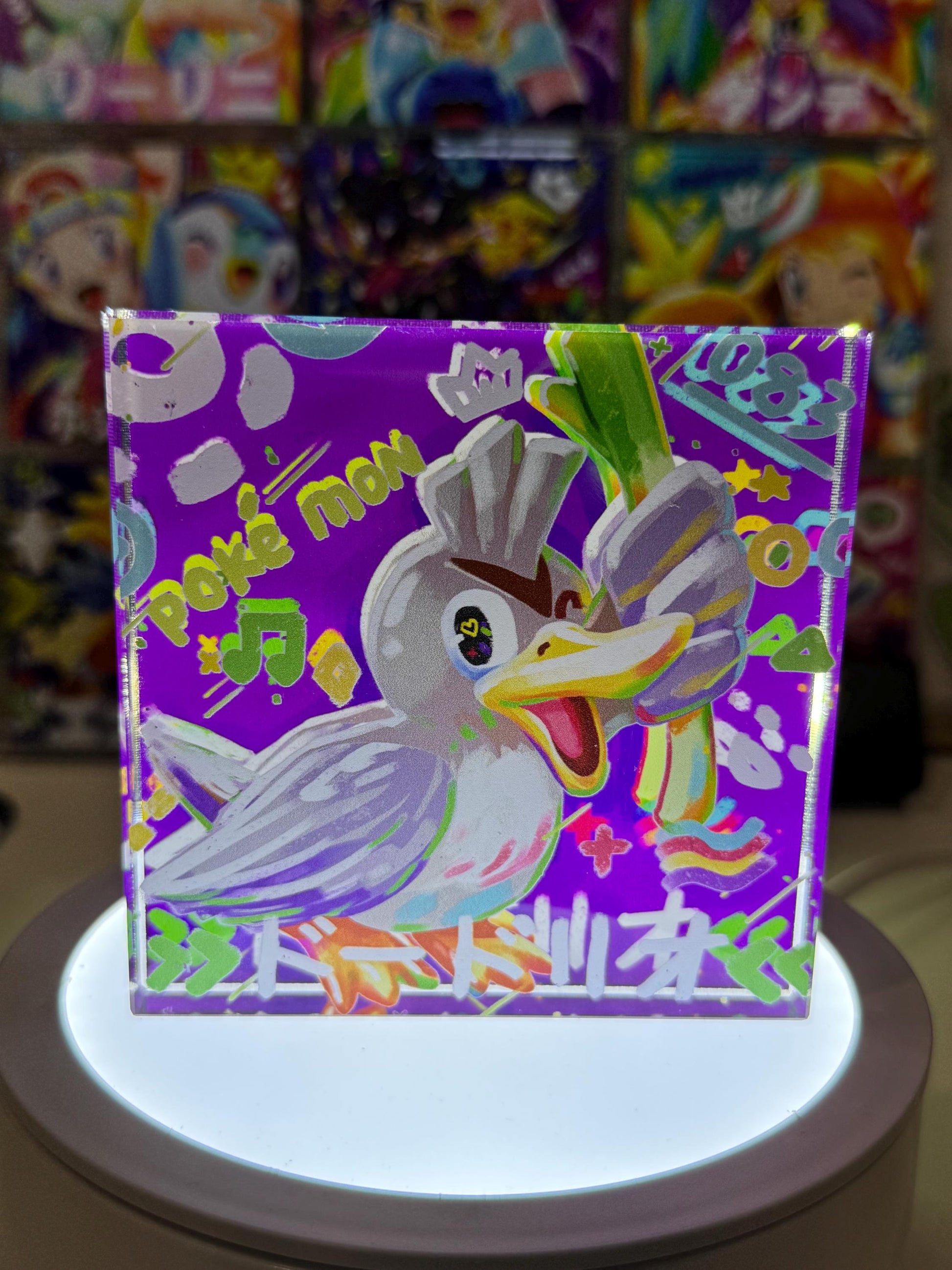 Farfetch’d CustomMade Pokemon Acrylic Crystal Block-10cm Handcrafted Gift for Collectors TCG PTCG-Pikachu Charizard Original Display Art