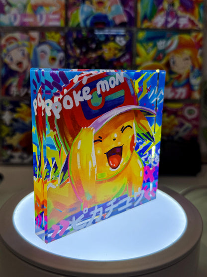 Pikachu CustomMade Pokemon Acrylic Crystal Block-10cm Handcrafted Gift for Collectors TCG PTCG-Pikachu Charizard Original Display Art