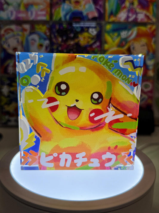 Pikachu CustomMade Pokemon Acrylic Crystal Block-10cm Handcrafted Gift for Collectors TCG PTCG-Pikachu Charizard Original Display Art