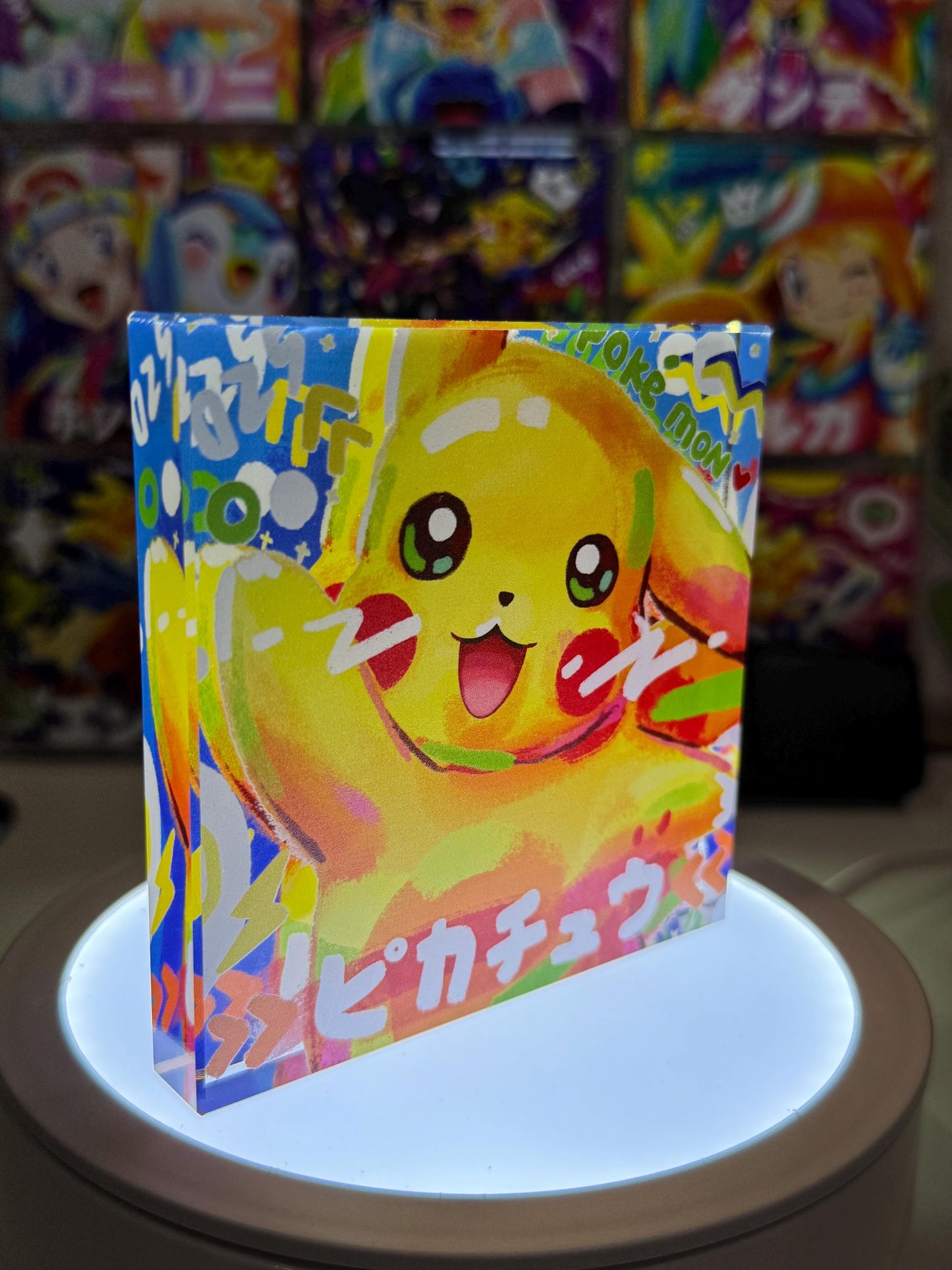 Pikachu CustomMade Pokemon Acrylic Crystal Block-10cm Handcrafted Gift for Collectors TCG PTCG-Pikachu Charizard Original Display Art