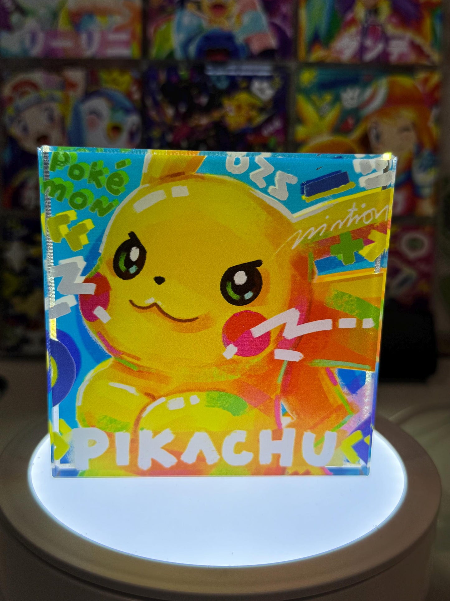 Pikachu CustomMade Pokemon Acrylic Crystal Block-10cm Handcrafted Gift for Collectors TCG PTCG-Pikachu Charizard Original Display Art