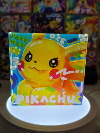 Pikachu CustomMade Pokemon Acrylic Crystal Block-10cm Handcrafted Gift for Collectors TCG PTCG-Pikachu Charizard Original Display Art