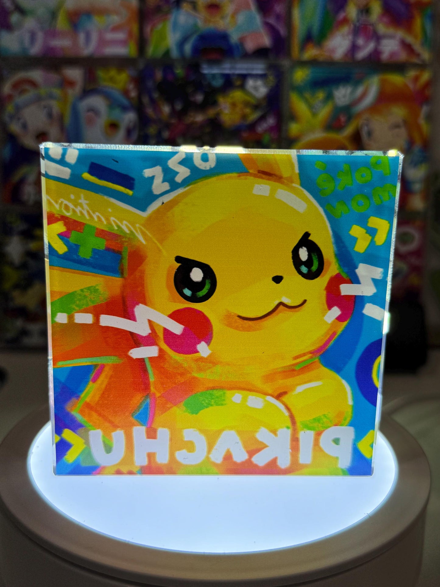 Pikachu CustomMade Pokemon Acrylic Crystal Block-10cm Handcrafted Gift for Collectors TCG PTCG-Pikachu Charizard Original Display Art