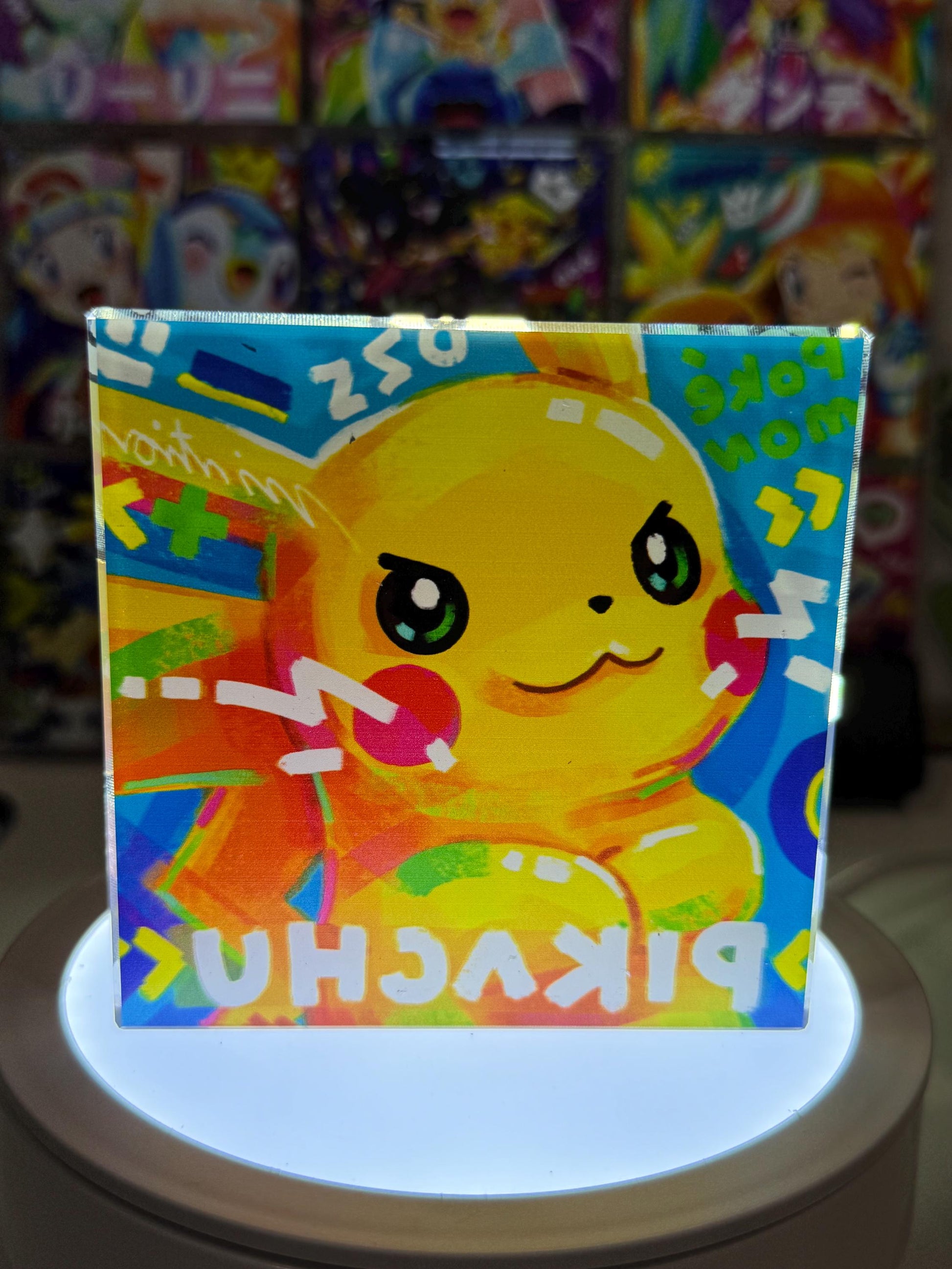 Pikachu CustomMade Pokemon Acrylic Crystal Block-10cm Handcrafted Gift for Collectors TCG PTCG-Pikachu Charizard Original Display Art