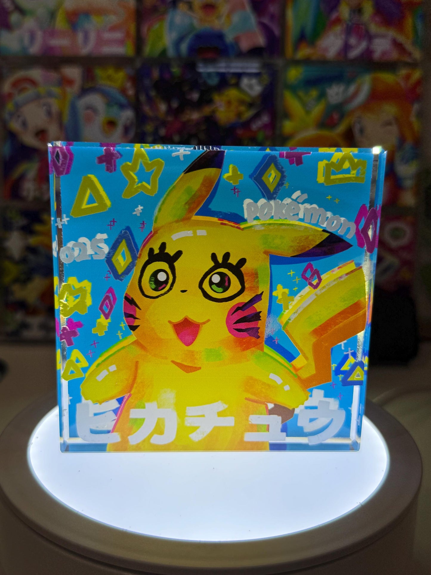 Pikachu CustomMade Pokemon Acrylic Crystal Block-10cm Handcrafted Gift for Collectors TCG PTCG-Pikachu Charizard Original Display Art