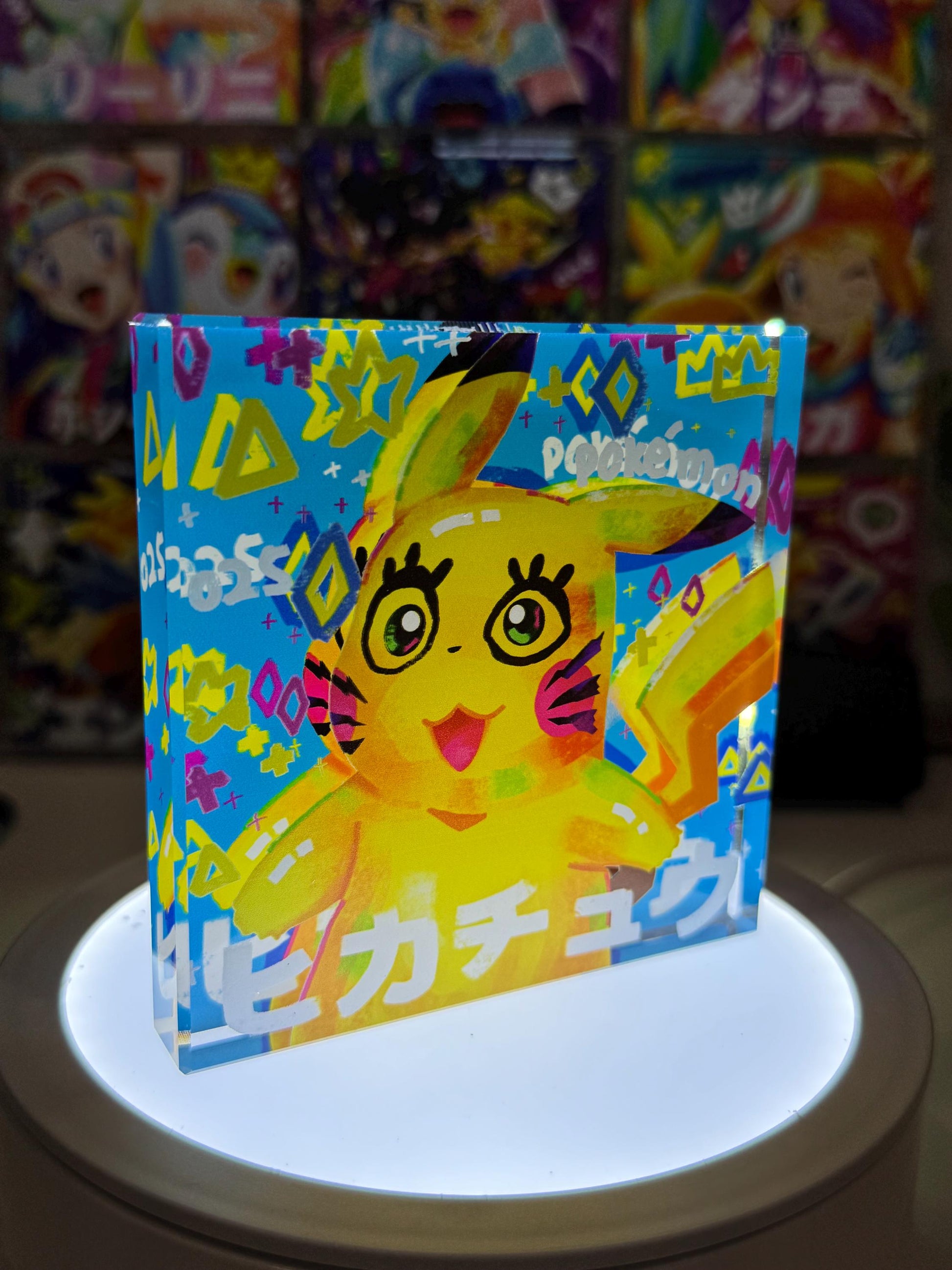 Pikachu CustomMade Pokemon Acrylic Crystal Block-10cm Handcrafted Gift for Collectors TCG PTCG-Pikachu Charizard Original Display Art