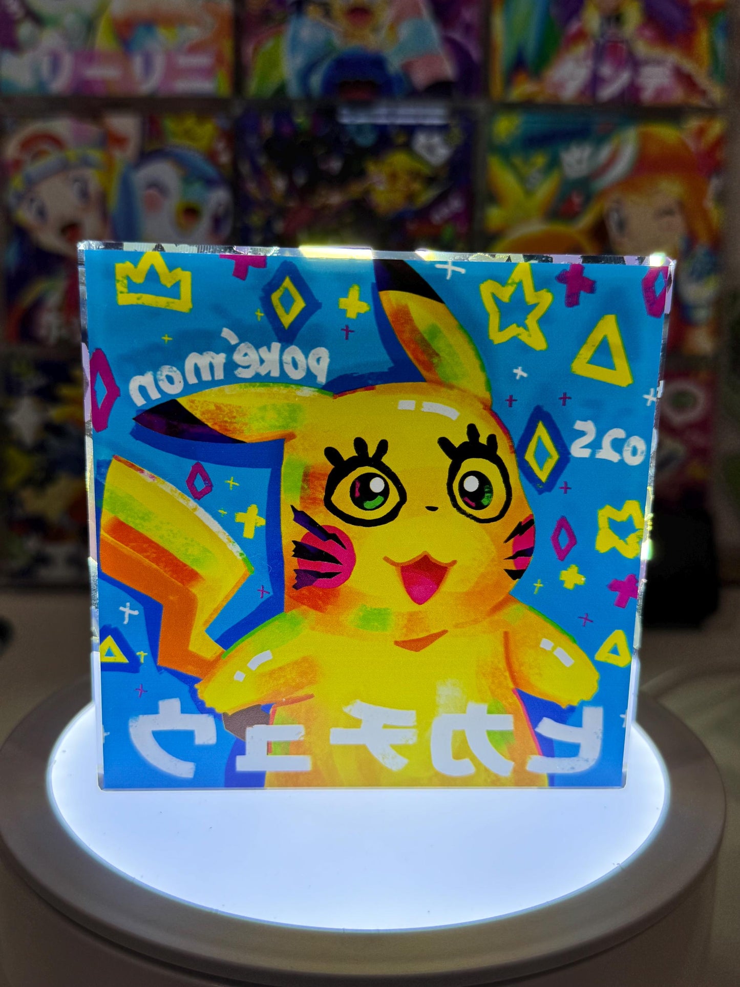 Pikachu CustomMade Pokemon Acrylic Crystal Block-10cm Handcrafted Gift for Collectors TCG PTCG-Pikachu Charizard Original Display Art