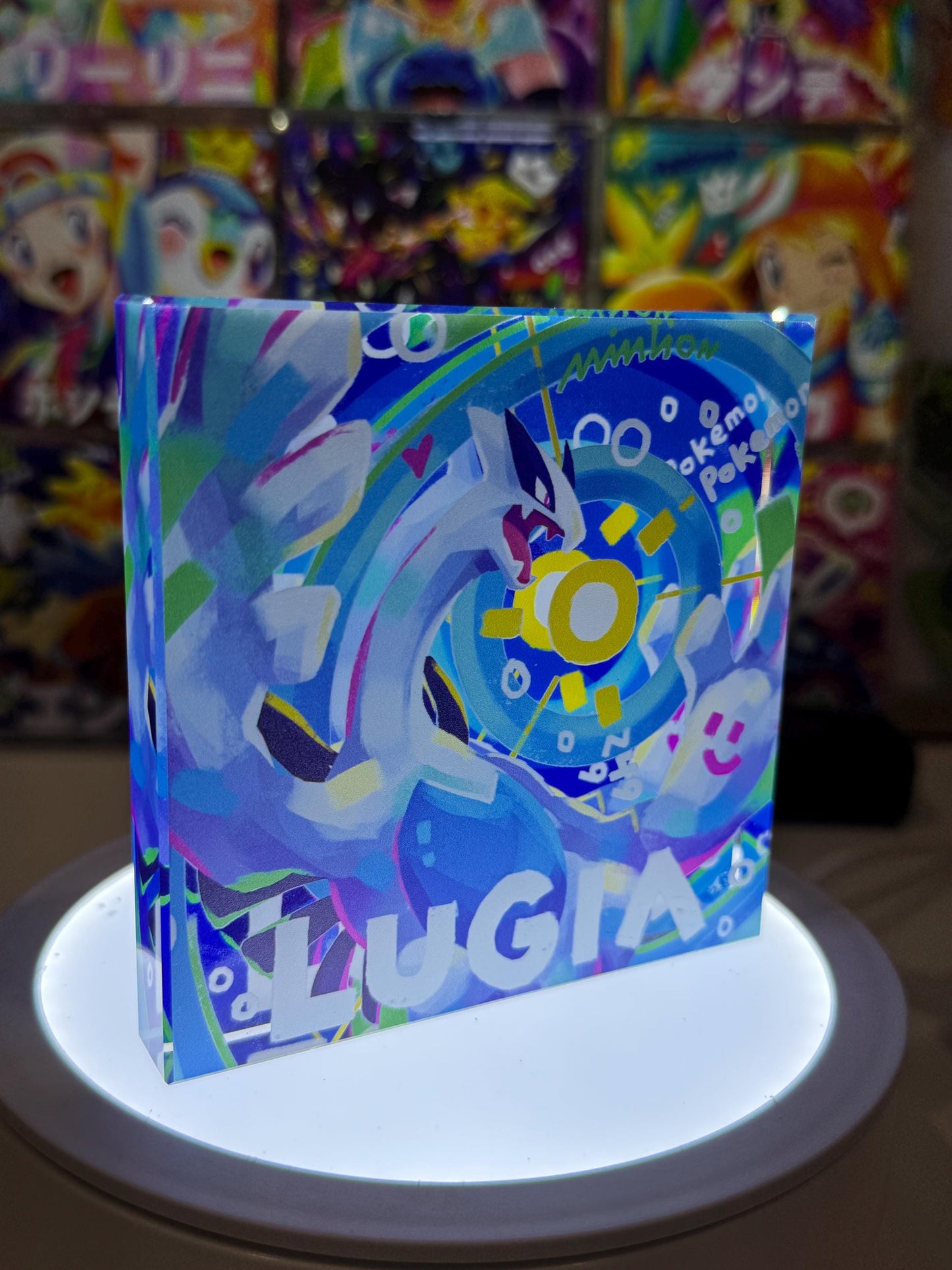 Lugia CustomMade Pokemon Acrylic Crystal Block-10cm Handcrafted Gift for Collectors TCG PTCG-Pikachu Charizard Original Display Art