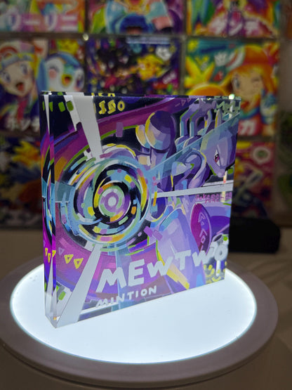Mewtwo CustomMade Pokemon Acrylic Crystal Block-10cm Handcrafted Gift for Collectors TCG PTCG-Pikachu Charizard Original Display Art