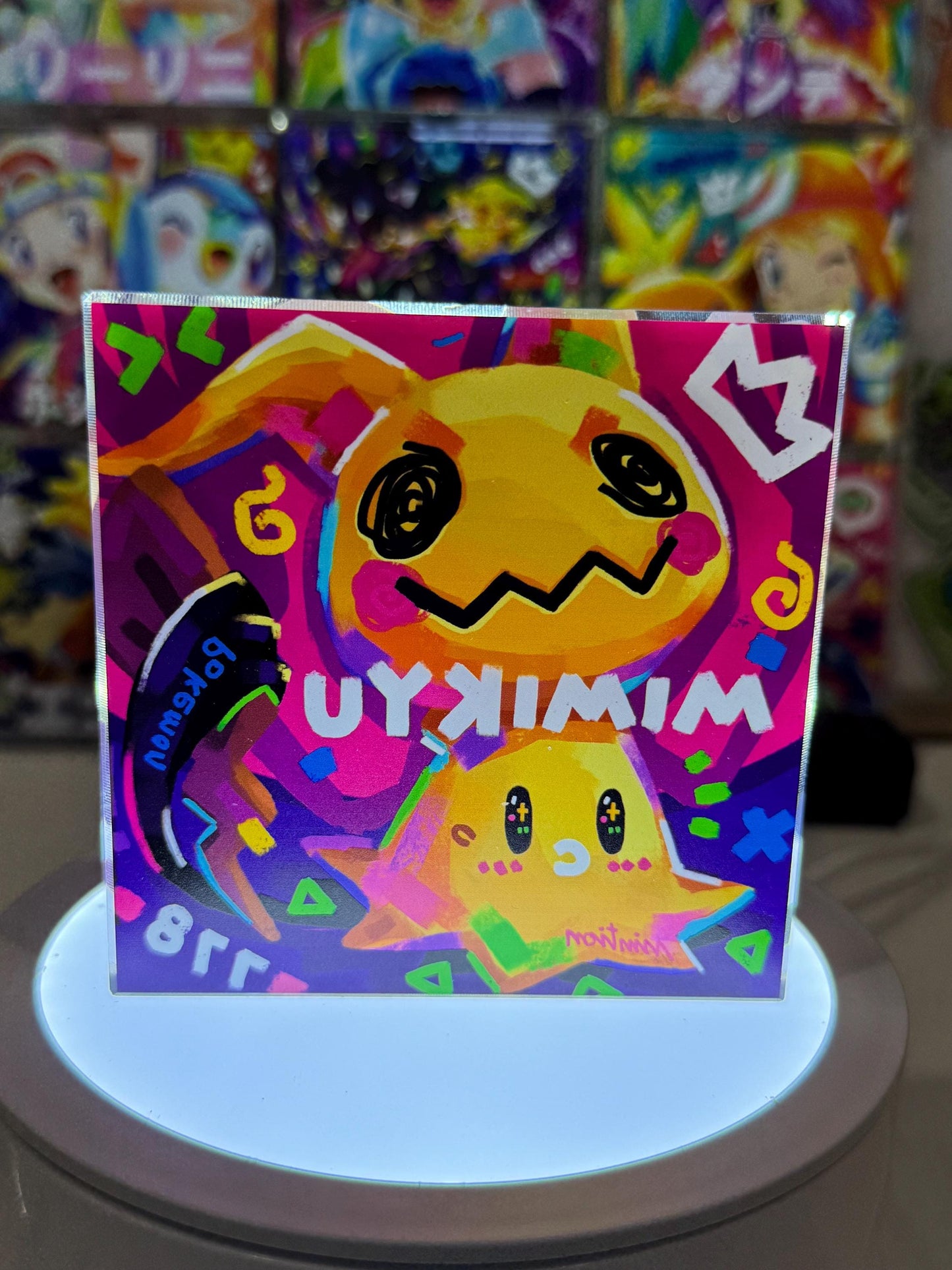 Mimikyu CustomMade Pokemon Acrylic Crystal Block-10cm Handcrafted Gift for Collectors TCG PTCG-Pikachu Charizard Original Display Art