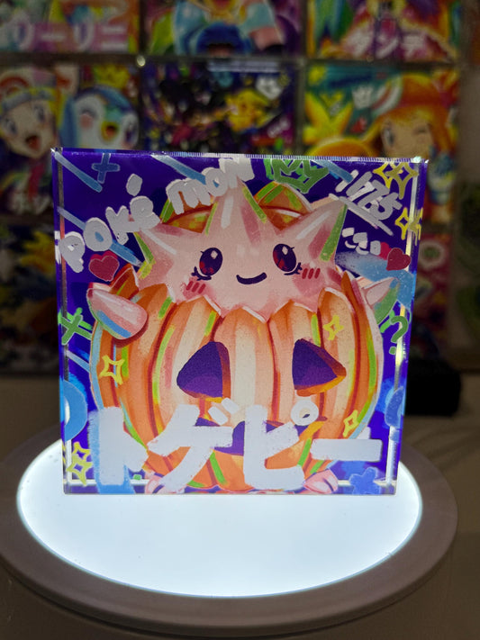 Togepi CustomMade Pokemon Acrylic Crystal Block-10cm Handcrafted Gift for Collectors TCG PTCG-Pikachu Charizard Original Display Art