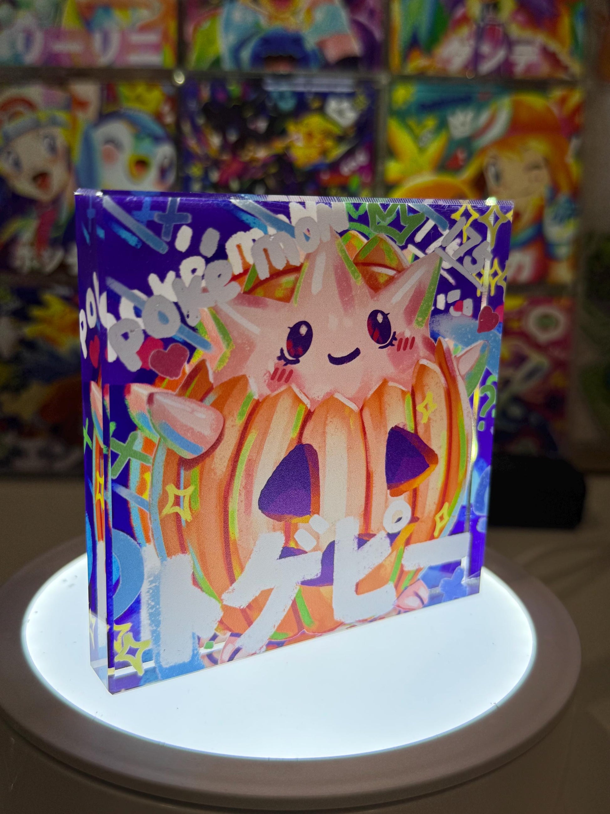 Togepi CustomMade Pokemon Acrylic Crystal Block-10cm Handcrafted Gift for Collectors TCG PTCG-Pikachu Charizard Original Display Art