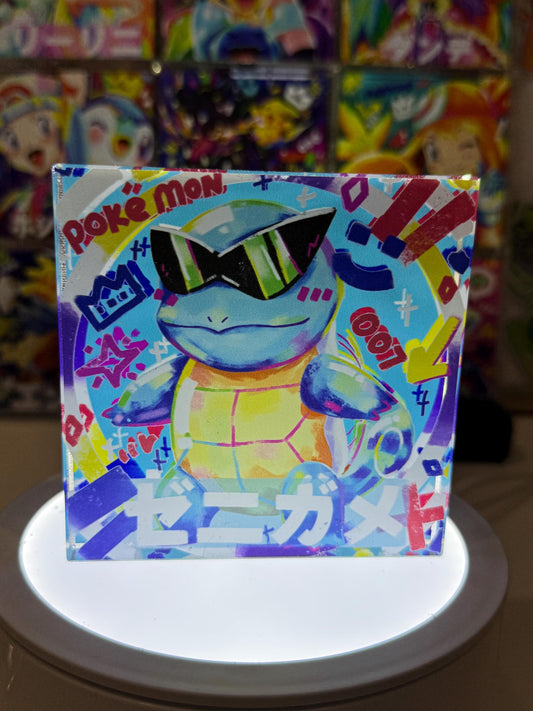 Squirtle CustomMade Pokemon Acrylic Crystal Block-10cm Handcrafted Gift for Collectors TCG PTCG-Pikachu Charizard Original Display Art