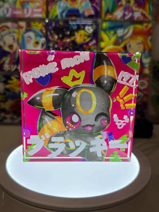 Umbreon eevee CustomMade Pokemon Acrylic Crystal Block-10cm Handcrafted Gift for Collectors TCG PTCG-Pikachu Charizard Original Display Art