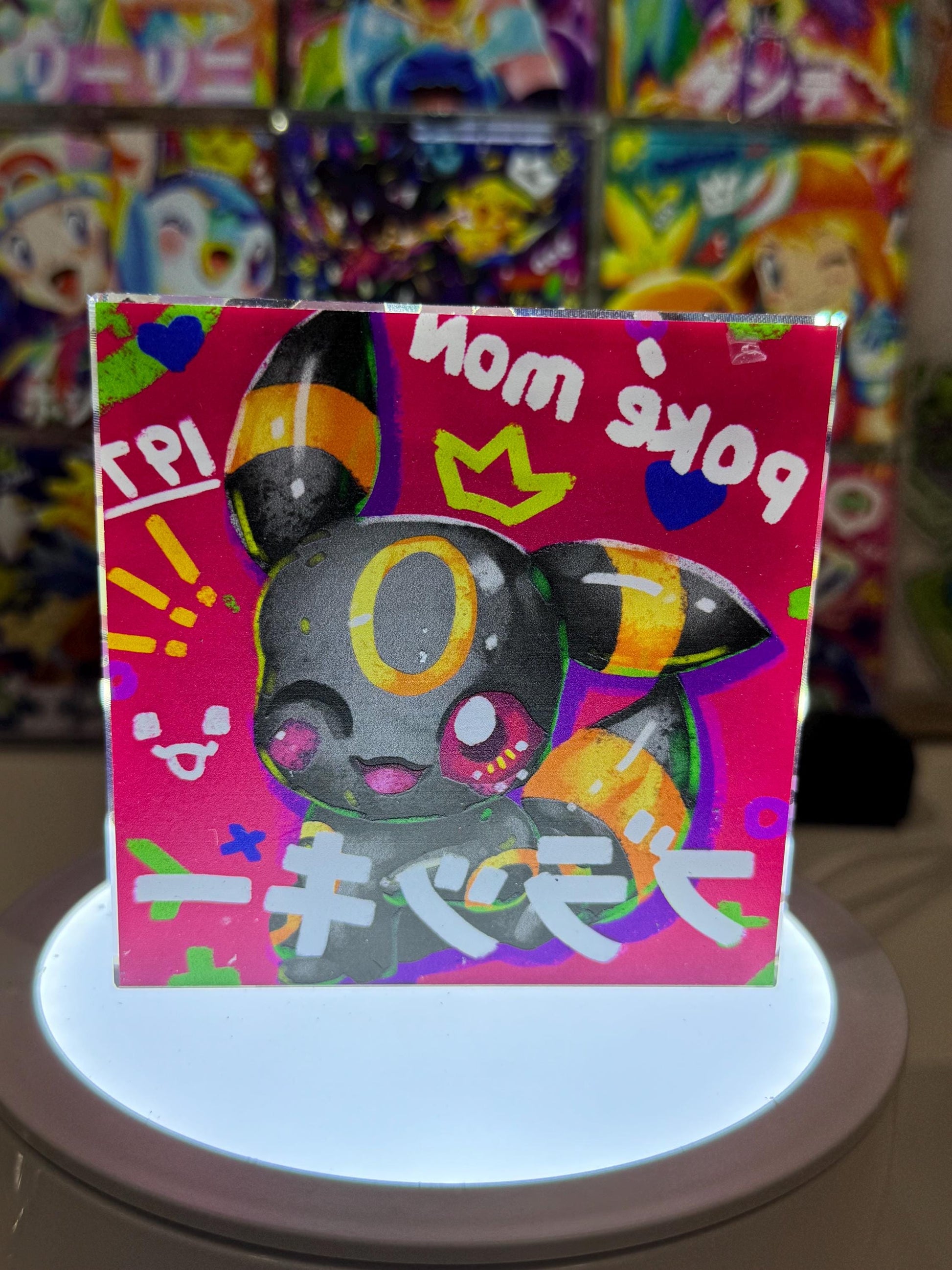 Umbreon eevee CustomMade Pokemon Acrylic Crystal Block-10cm Handcrafted Gift for Collectors TCG PTCG-Pikachu Charizard Original Display Art