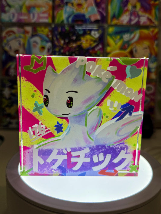 Togitic CustomMade Pokemon Acrylic Crystal Block-10cm Handcrafted Gift for Collectors TCG PTCG-Pikachu Charizard Original Display Art