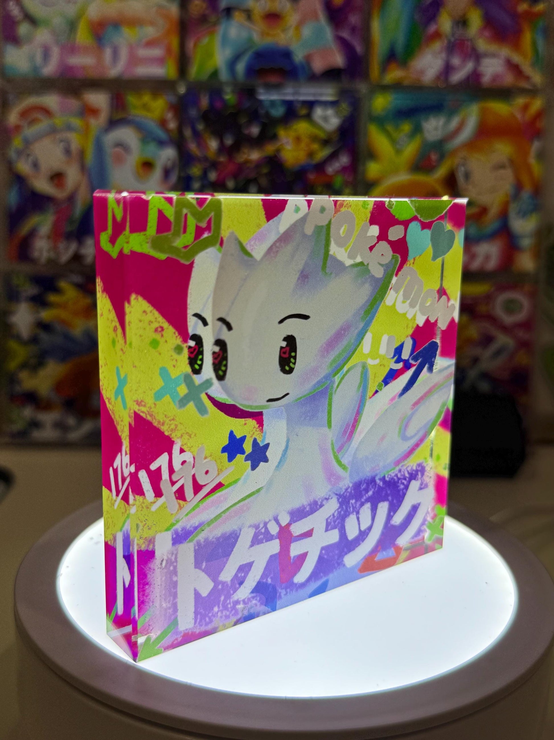 Togitic CustomMade Pokemon Acrylic Crystal Block-10cm Handcrafted Gift for Collectors TCG PTCG-Pikachu Charizard Original Display Art