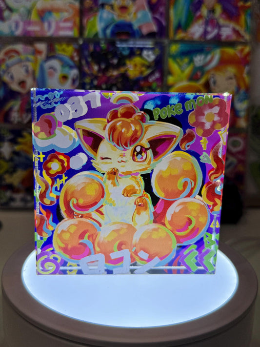 Vulpix CustomMade Pokemon Acrylic Crystal Block-10cm Handcrafted Gift for Collectors TCG PTCG-Pikachu Charizard Original Display Art