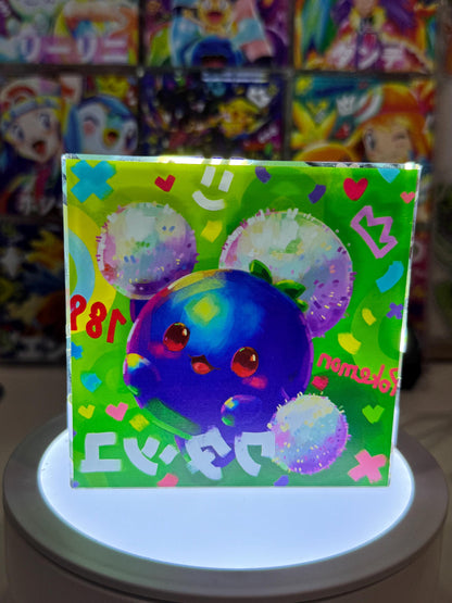 Jumpluff CustomMade Pokemon Acrylic Crystal Block-10cm Handcrafted Gift for Collectors TCG PTCG-Pikachu Charizard Original Display Art