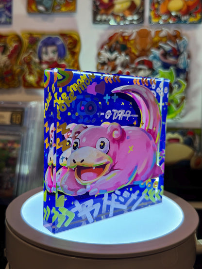Slowpoke CustomMade Pokemon Crystal Acrylic Block 10x10x1.5cm-Gift For him-Pokemon fan-Pokemon TCG PTCG-Pikachu Charizard Full Art