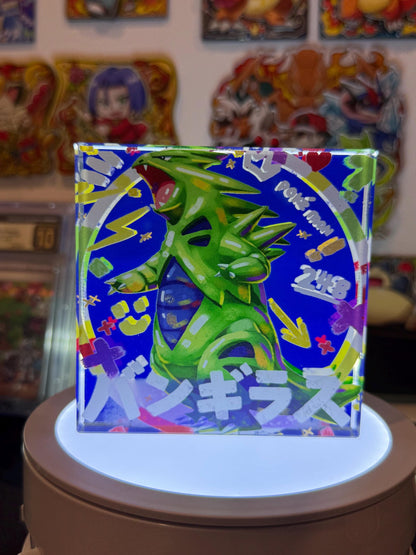 Tyranitar CustomMade Pokemon Crystal Acrylic Block 10x10x1.5cm-Gift For him-Pokemon fan-Pokemon TCG PTCG-Pikachu Charizard Full Art