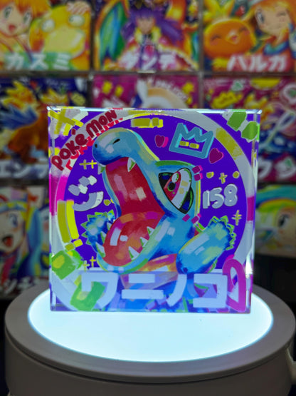 Totodile CustomMade Pokemon Crystal Acrylic Block 10cmx10cmx1.5cm-Gift For him-Pokemon fan-Pokemon TCG PTCG-Pikachu Charizard Full Art