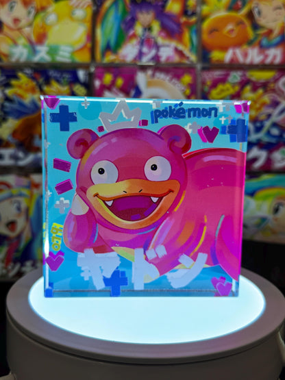 Slowpoke CustomMade Pokemon Crystal Acrylic Block 10cmx10cmx1.5cm-Gift For him-Pokemon fan-Pokemon TCG PTCG-Pikachu Charizard Full Art