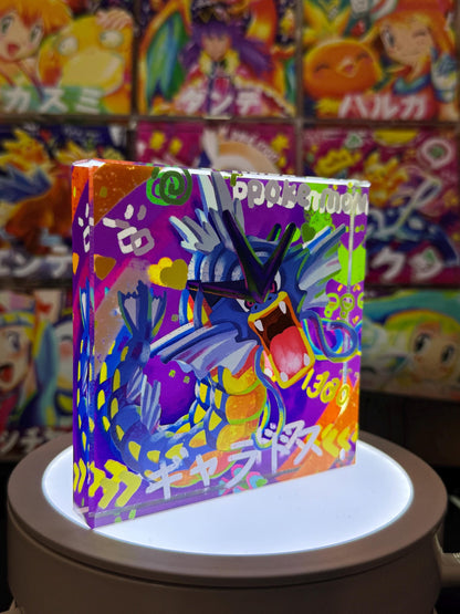 Grarados CustomMade Pokemon Crystal Acrylic Block 10cmx10cmx1.5cm-Gift For him-Pokemon fan-Pokemon TCG PTCG-Pikachu Charizard Full Art