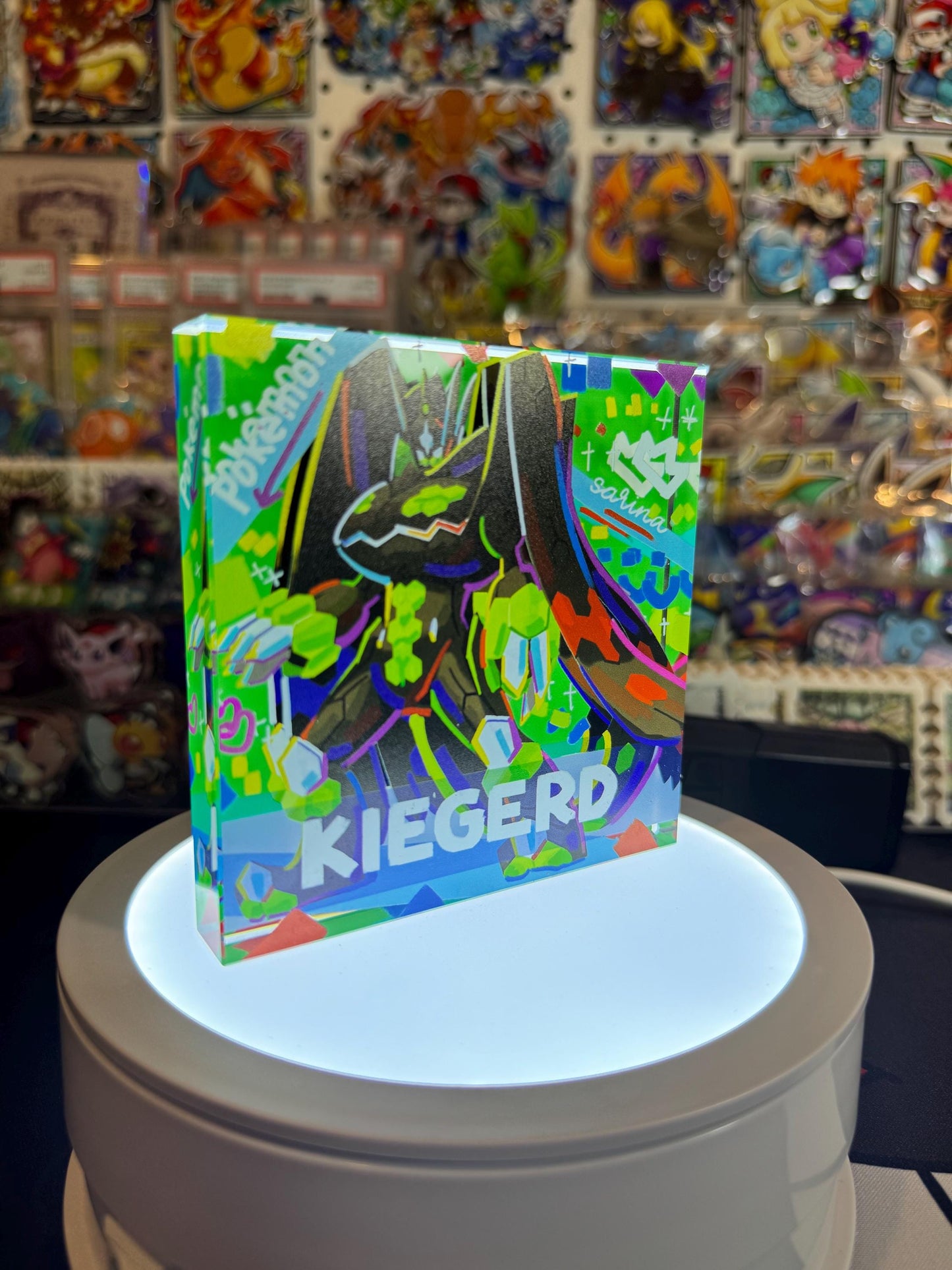 Kiegerd CustomMade Pokemon Crystal Acrylic Block 10x10x1.5cm-Gift For him-Pokemon fan-Pokemon TCG PTCG-Pikachu Charizard Full Art