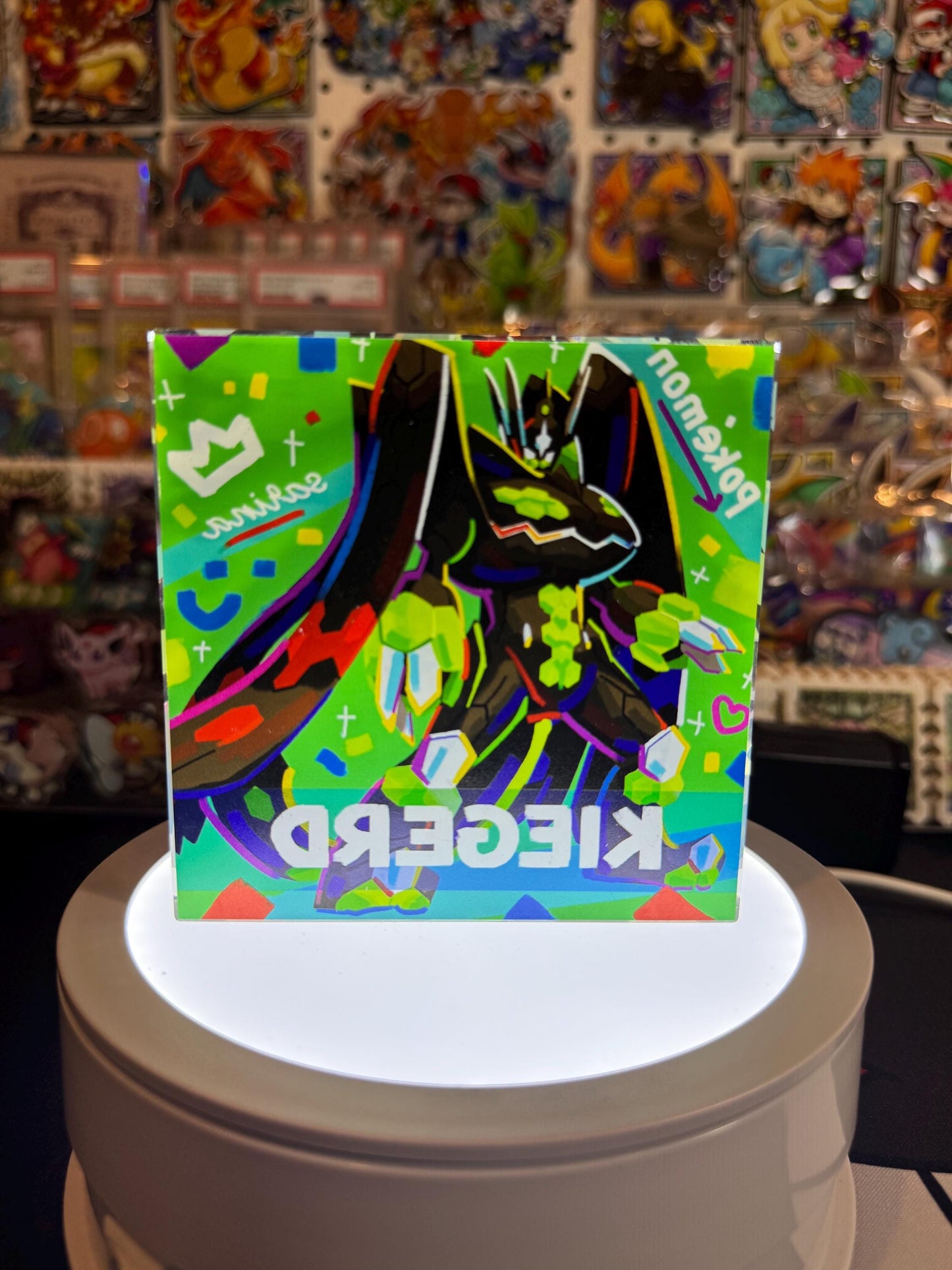 Kiegerd CustomMade Pokemon Crystal Acrylic Block 10x10x1.5cm-Gift For him-Pokemon fan-Pokemon TCG PTCG-Pikachu Charizard Full Art