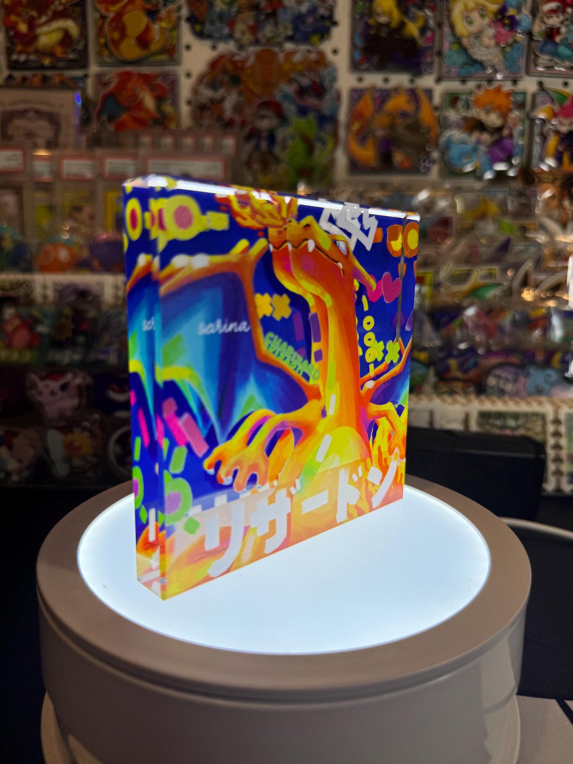 Charmander Evolution Chain CustomMade Pokemon Crystal Acrylic Block 10x10x1.5cm-Gift For him-Pokemon fan-Pokemon TCG PTCG Full Art