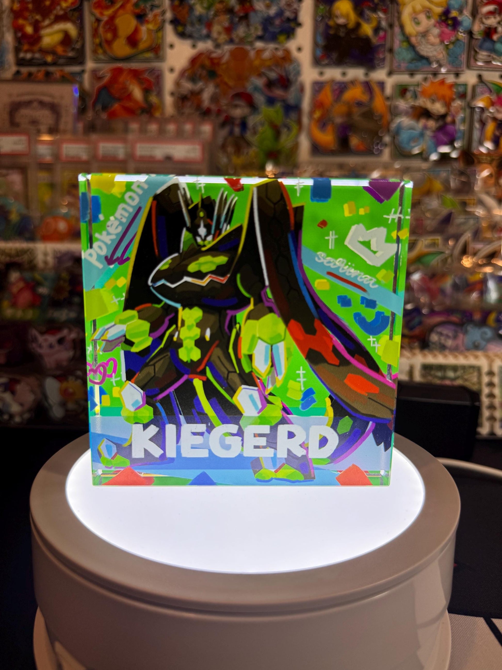 Kiegerd CustomMade Pokemon Crystal Acrylic Block 10x10x1.5cm-Gift For him-Pokemon fan-Pokemon TCG PTCG-Pikachu Charizard Full Art