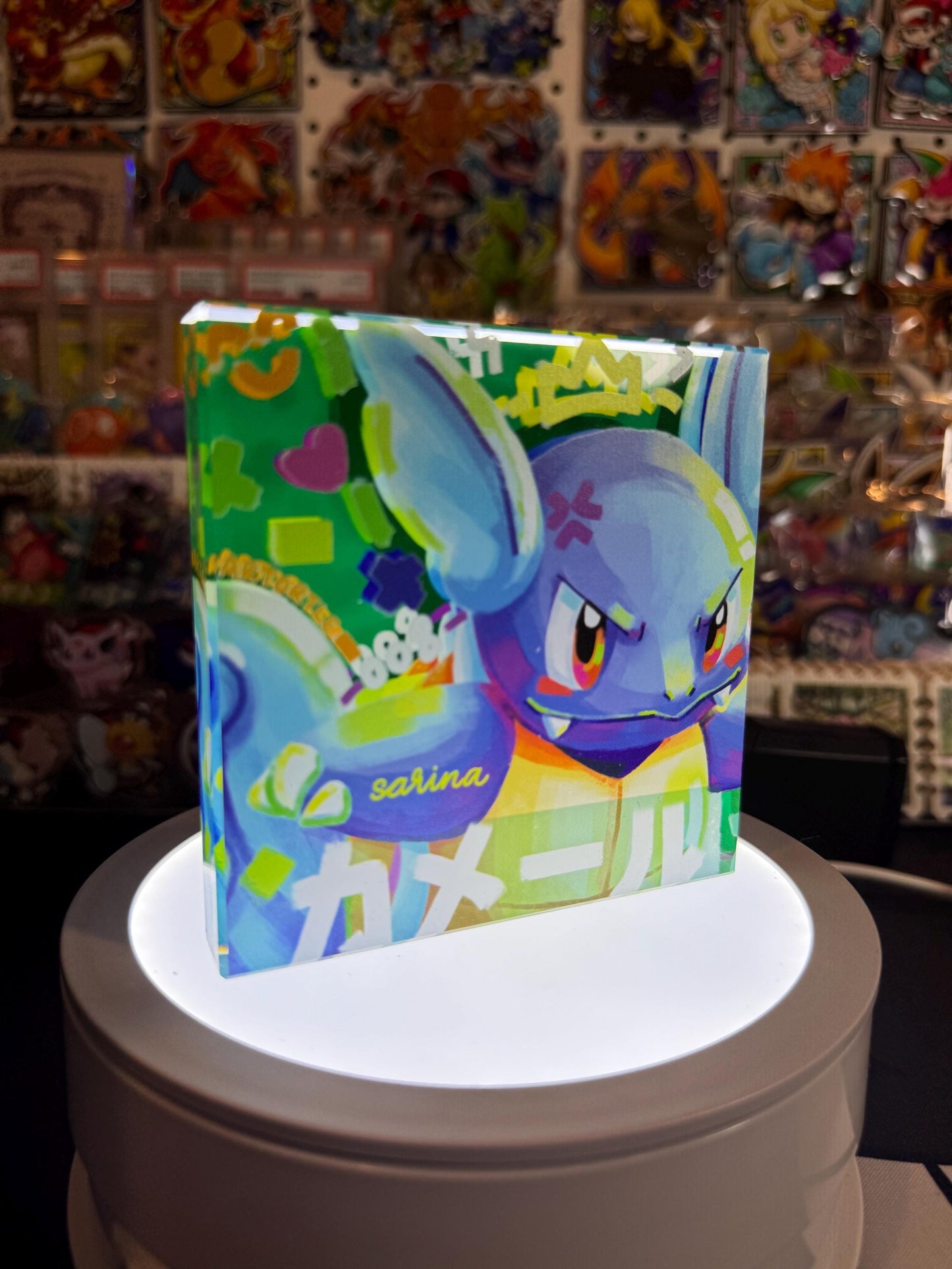 Squirtle Evolution Chain CustomMade Pokemon Crystal Acrylic Block 10x10x1.5cm-Gift For him-Pokemon fan-Pokemon TCG PTCG Full Art