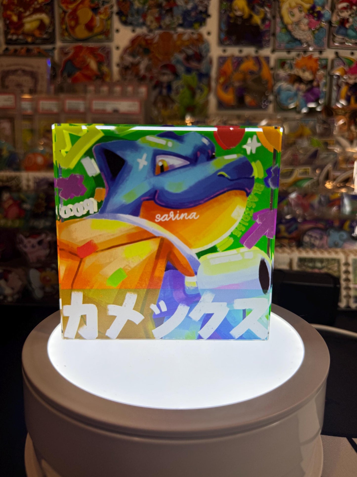 Squirtle Evolution Chain CustomMade Pokemon Crystal Acrylic Block 10x10x1.5cm-Gift For him-Pokemon fan-Pokemon TCG PTCG Full Art