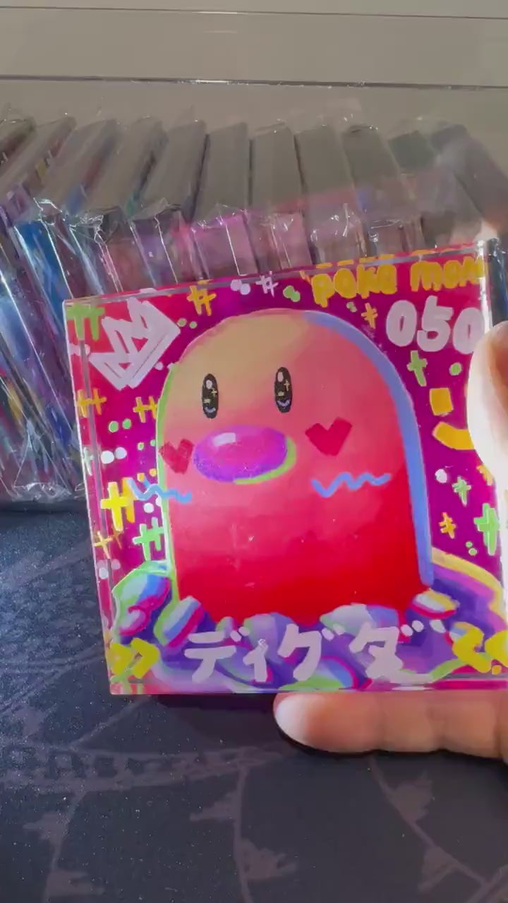 Custom Handmade Pokemon 050 Raikou Decoration Full Art Acrylic Block Charmander Gifts For him - Gifts for her - Gaming Decoration Block