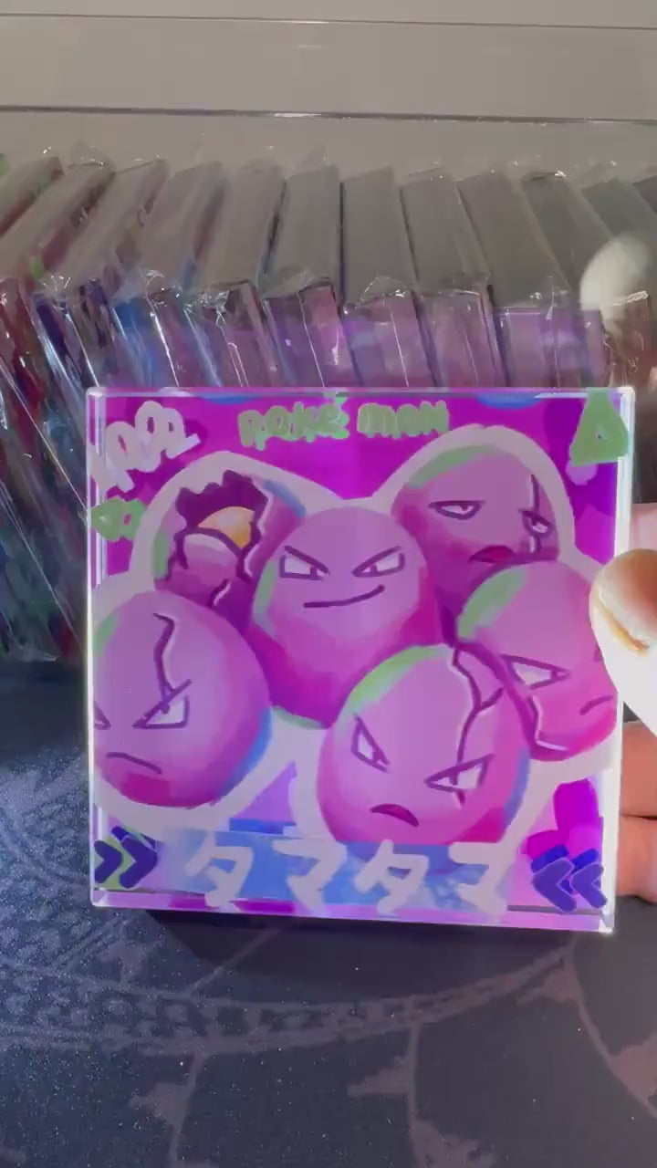 Custom Handmade Pokemon 102 Exeggcute Decoration Full Art Acrylic Block Charmander Gifts For him - Gifts for her - Gaming Decoration Block