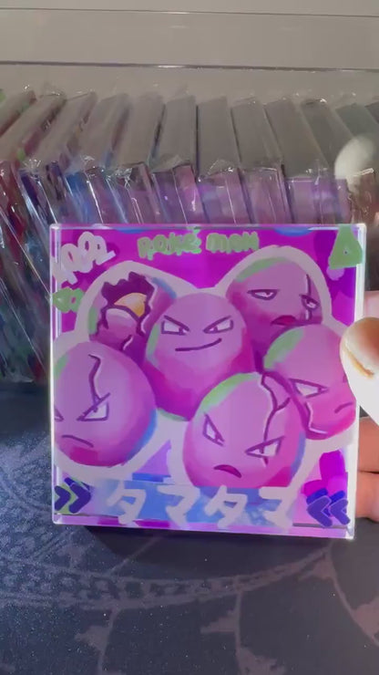 Custom Handmade Pokemon 102 Exeggcute Decoration Full Art Acrylic Block Charmander Gifts For him - Gifts for her - Gaming Decoration Block